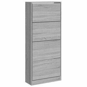 vidaXL apavu plaukts, pelēcīga ozolkoka,63x24x147 cm,inženierijas koks