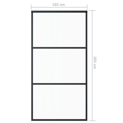 vidaXL bīdāmās durvis ar stiprinājumiem, stikls, alumīnijs, 102x205 cm