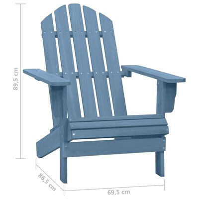 vidaXL dārza krēsls, egles masīvkoks, zils