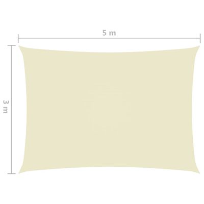 vidaXL saulessargs, taisnstūra, 3x5 m, krēmkrāsas oksforda audums
