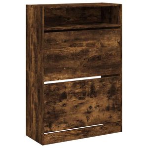 vidaXL apavu skapītis ar 2 atvilktnēm, ozolkoka krāsa, 80x34x116 cm