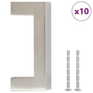 vidaXL skapja rokturi, 10 gab., sudraba, 64 mm, nerūsējo&scaron;ais tērauds