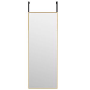 vidaXL durvju spogulis, zelta krāsa, 30x80 cm, stikls un alumīnijs