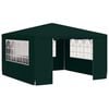 vidaXL dārza nojume ar sānu sienām, profesionāla, 4x4 m, zaļa, 90 g/m&sup2;