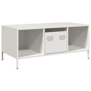 vidaXL kafijas galdiņ&scaron; balts 101,5x50x43,5 cm auksti velmēts tērauds