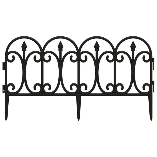 vidaXL zāliena apmales, 17 gab., melnas, 10 m, PP