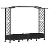 vidaXL Pacelta gulta ar treliem un jumtu Melns 207 x 40 x 129 cm PP