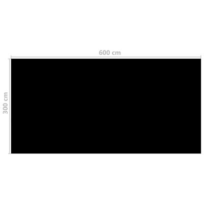 vidaXL baseina pārklājs, 600x300 cm, PE, melns