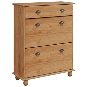 vidaXL Apavu skapis ASKIM Brūna 85 x 35 x 108 cm Ciets priedes koks