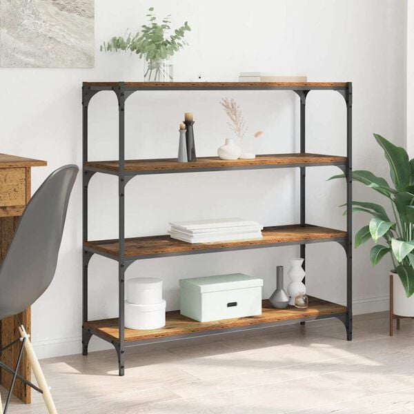 vidaXL Grāmatplaukts Vecs koks 100 x 33 x 100 cm