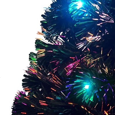 vidaXL izgaismota Ziemassvētku egle ar statīvu, 180cm, optiskā šķiedra
