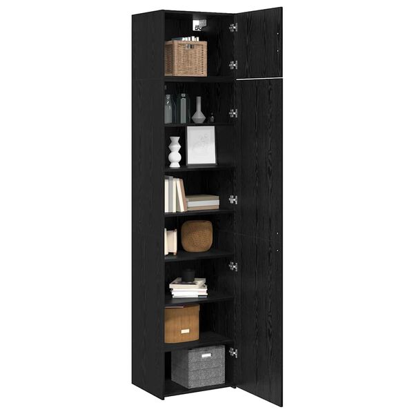 vidaXL Puse 3 pcs Melns ozolkoks