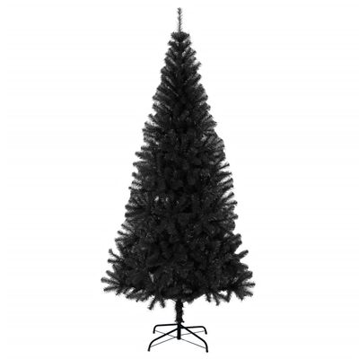 vidaXL mākslīgā Ziemassvētku egle ar statīvu, melna, 180 cm, PVC