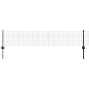 vidaXL Metināts žogs ar stabiem 10 x 0,4 m PVC pārklāts tērauds Pelēka