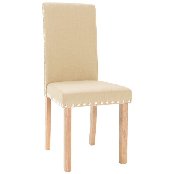 vidaXL virtuves krēsli, 2 gab., krēmkrāsas audums