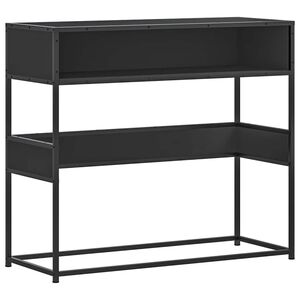 vidaXL konsoles galdiņ&scaron;, melns, 90x35x80 cm, inženierijas koks