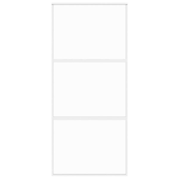 vidaXL bīdāmās durvis, baltas, 90x205 cm, rūdīts stikls un alumīnijs
