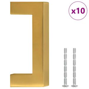 vidaXL skapja rokturi, 10 gab., zelta, 64 mm, nerūsējo&scaron;ais tērauds