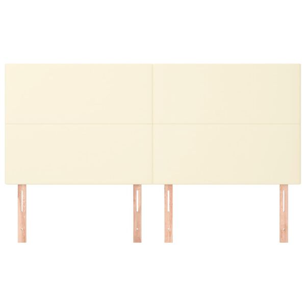 vidaXL galvgalis, krēmkrāsas, 200x5x118/128 cm, mākslīgā āda