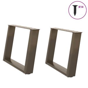 vidaXL kafijas galdiņa kājas, 2 gab., U-veida, dabīgs tērauds, 70x(42-43) cm