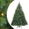 vidaXL Mākslīgā Ziemassvētku eglīte su 300 LED Zaļa 240 cm PE un PVC