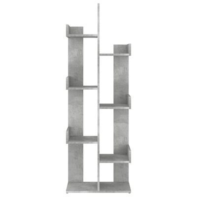 vidaXL grāmatu plaukts, betona pelēks, 48x25,5x140 cm, skaidu plāksne