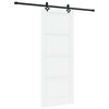 vidaXL Slīdo&scaron;ās durvis 83 x 211 cm Inženierijas koks Balta un melna