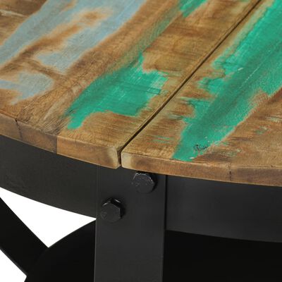 vidaXL kafijas galdiņš, Ø 68x43 cm, pārstrādāts masīvkoks, dzelzs