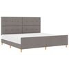 vidaXL Gultas rāmis ar galvas klāju Pelēkbrūna 200 x 200 cm audums