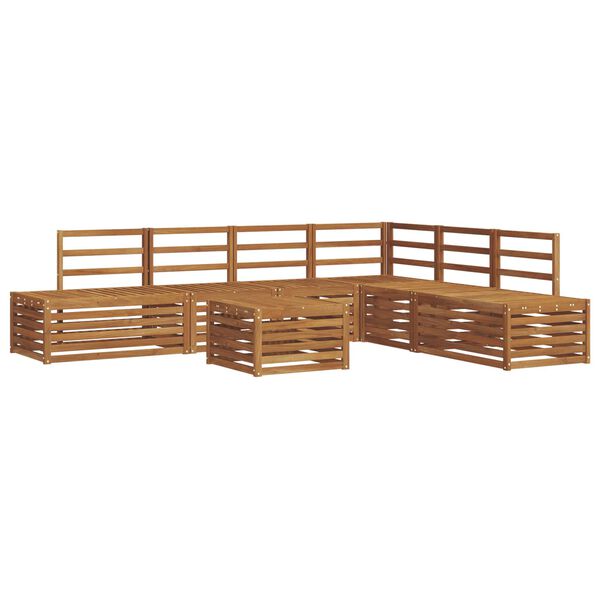 vidaXL Āra dīvānu komplekts 7 Gabals Dabiska Cietā akācijas koks