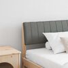 vidaXL Mīkstināts gultas galvgalis Tum&scaron;i pelēks 200 cm