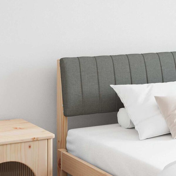 vidaXL Mīkstināts gultas galvgalis Tum&scaron;i pelēks 200 cm