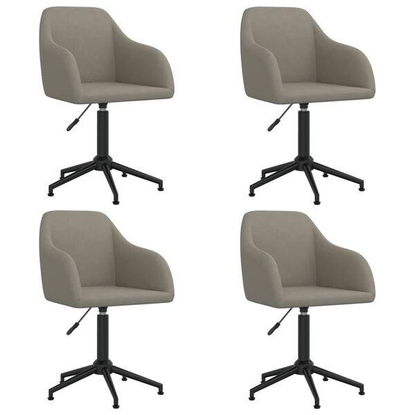vidaXL grozāmi virtuves krēsli, 4 gab., gai&scaron;i pelēks samts