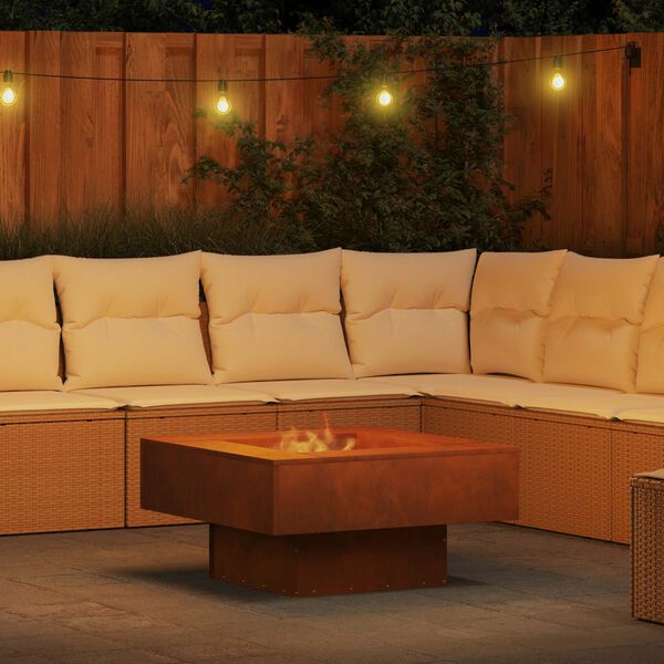 vidaXL Uguns bedre Brūna 80 x 80 x 40 cm Novecināts tērauds