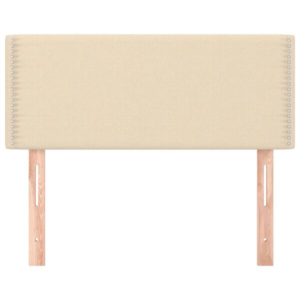 vidaXL gultas galvgalis, 100x5x78/88 cm, krēmkrāsas audums