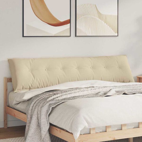 vidaXL Atpakaļ spilvens Krēmkrāsa 200 x 50 cm Mikrofibra