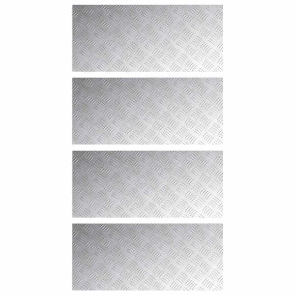 vidaXL Trepju paklājs Taisnstūra 4 pcs Sudraba 90 x 40 cm Alumīnijs