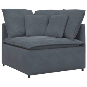 vidaXL modulārs stūra dīvāns ar spilveniem, tum&scaron;i pelēks, 100 cm