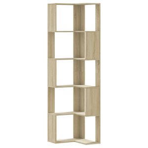vidaXL 5-līmeņu grāmatu plaukts, ozola, 50x50x179cm, inženierijas koks