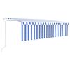 vidaXL izvelkama markīze ar žalūziju, 5x3 m, automātiska, zili balta