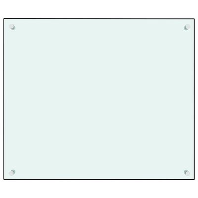 vidaXL virtuves sienas panelis, 70x60 cm, rūdīts stikls, balts