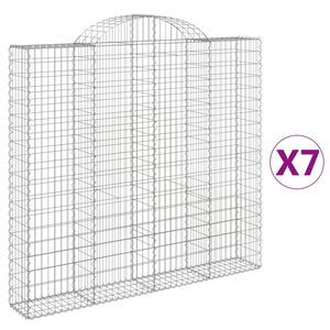 vidaXL arkveida gabiona grozi, 7 gb., 200x30x180/200cm, cinkota dzelzs