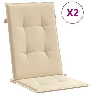 vidaXL dārza krēslu spilveni, 2 gab., bēši, 120x50x3 cm, audums