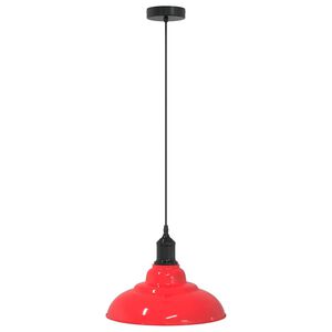 vidaXL piekaramā lampa, regulējams augstums E27 spīdīgs sarkans &Oslash; 31cm