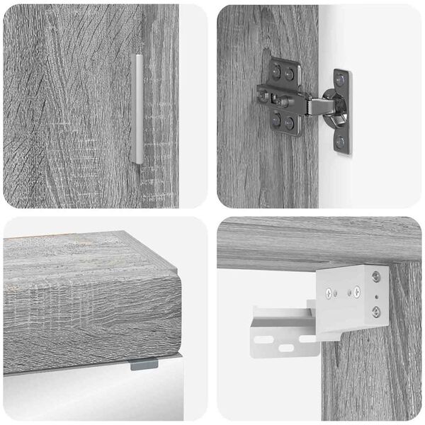 vidaXL Vannas istabas mēbeļu komplekts ar plauktu TULUM Pelēks Sonoma