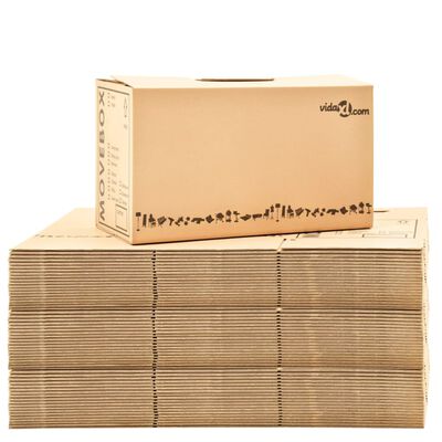 vidaXL pārvākšanās kastes, 60 gab., kartons, XXL, 60x33x34 cm