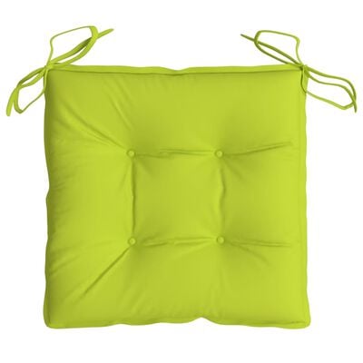 vidaXL dārza krēslu spilveni, 6 gab., spilgti zaļi, 40x40x7 cm, audums