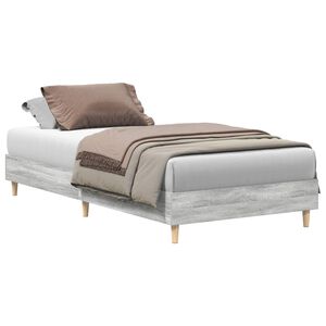 vidaXL Gultas rāmis Pelēks Sonoma 203 x 93 x 25 cm Inženierijas koks