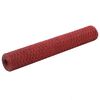 vidaXL stiepļu žogs, tērauds ar PVC pārklājumu, 25x1 m, sarkans