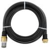 vidaXL sūk&scaron;anas &scaron;ļūtene ar misiņa savienotājiem, melna, 1,1", 7 m, PVC